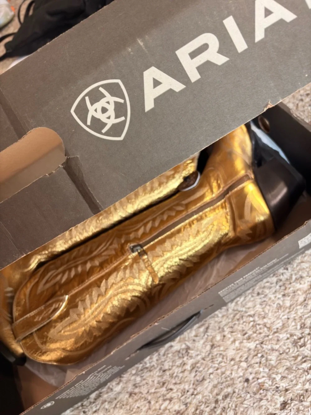 Gold Metallic Western Boots by - Picture 3 of 6